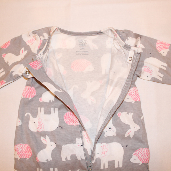 Unisex gray pajama by carters just one you/size 3m - Picture 3 of 3